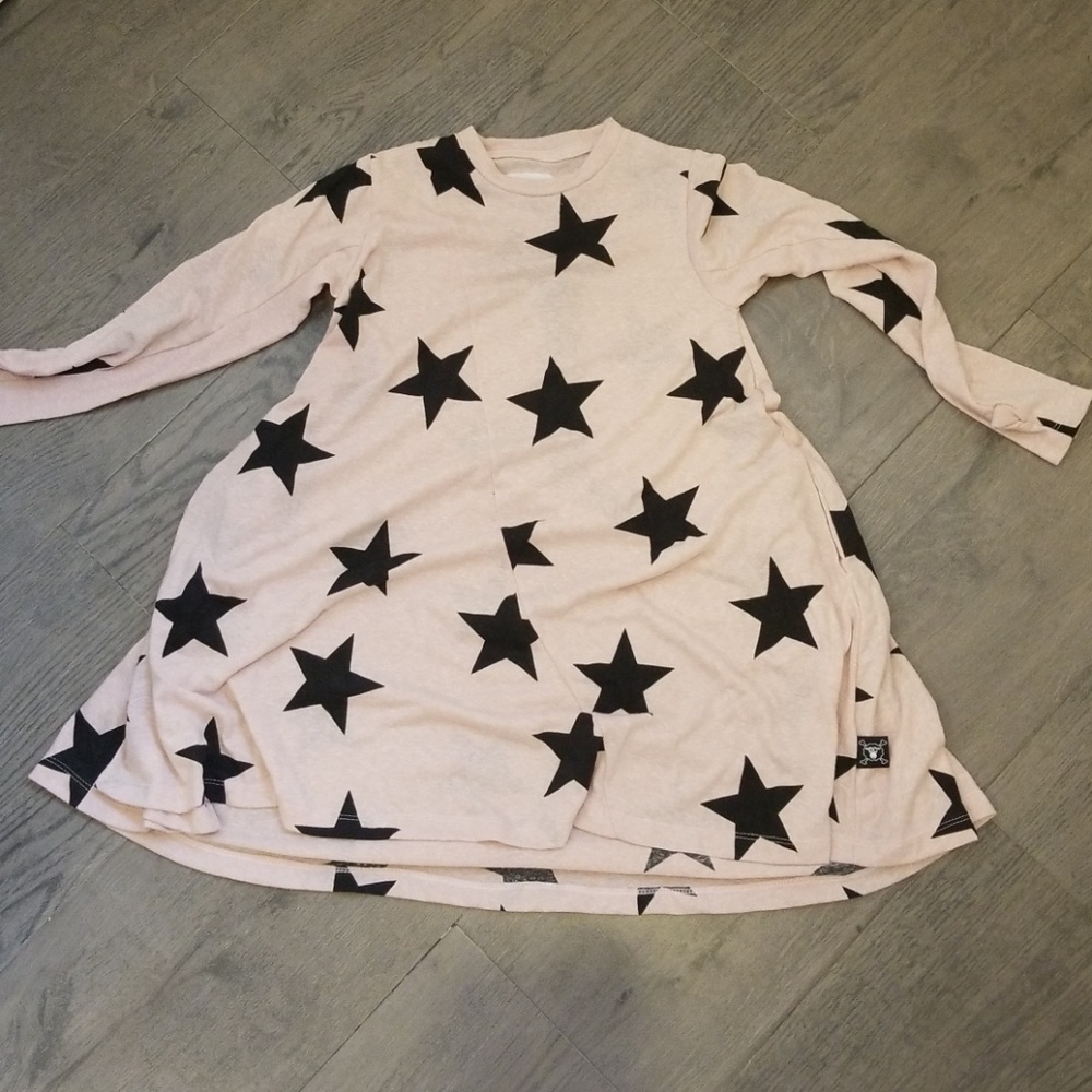 Nununu Girls pink star dress 6/7
